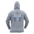 Pull Over Hoodie (stacked logo, gray, large)