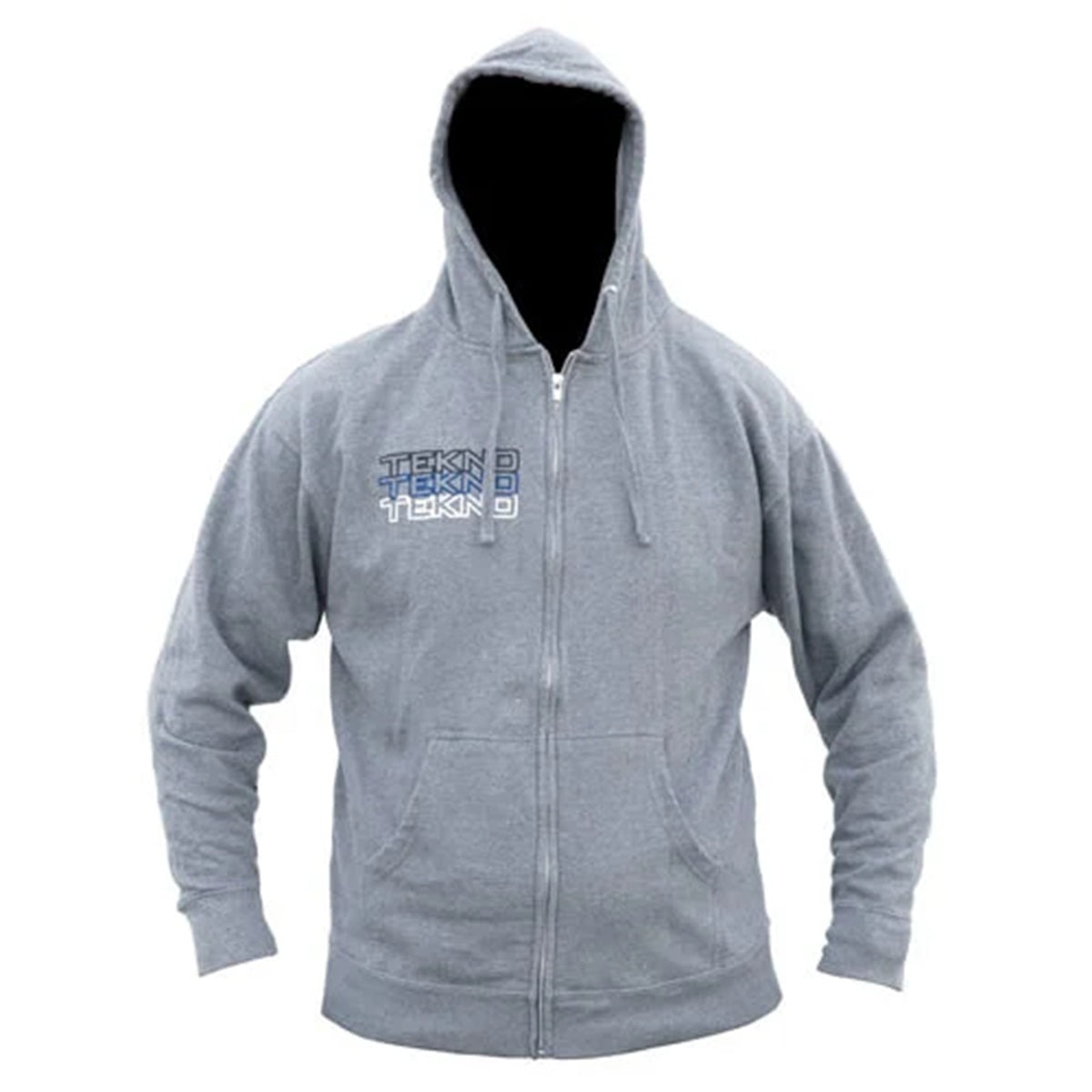 Zippered Hoodie (stacked Logo, gray, large)