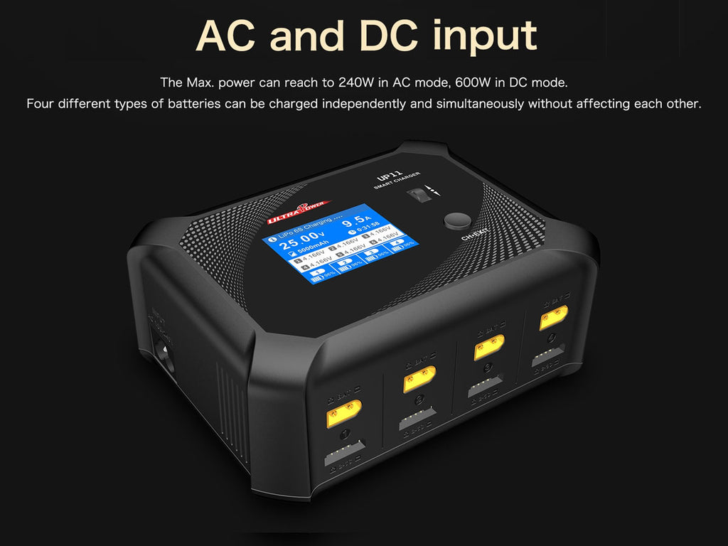 UP11 AC 240W / DC 540W 4-Port Multi-Chemistry AC/DC Charger